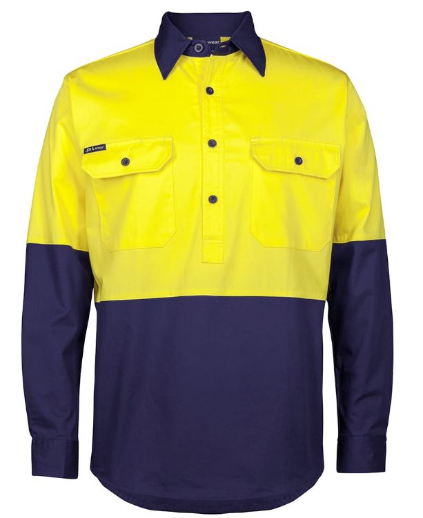 Picture of JB's Hi Vis Close Front L/S 150g Work Shirt