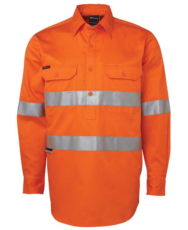 Picture of JB's Hi Vis (D+N) Close Front L/S 190g Work Shirt