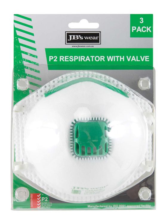 Picture of JB's Blister (3pc) P2 Respirator With Valve