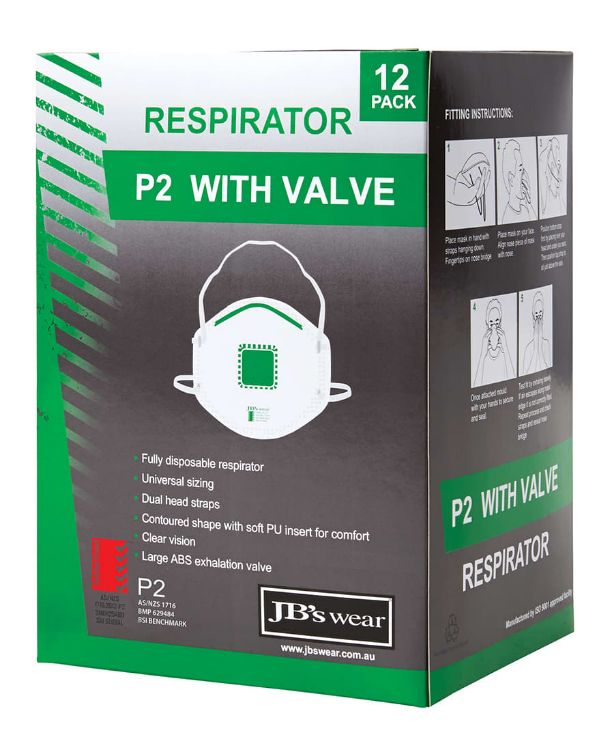 Picture of JB's P2 Respirator With Valve (12 pack)