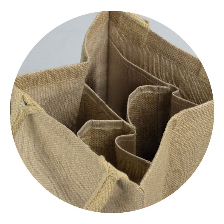 Picture of Jute Four Bottle Wine Carrier