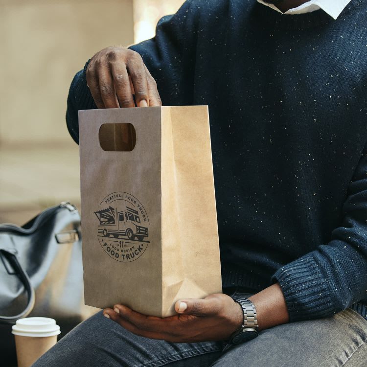 Picture of Medium Die Cut Paper Bag Portrait