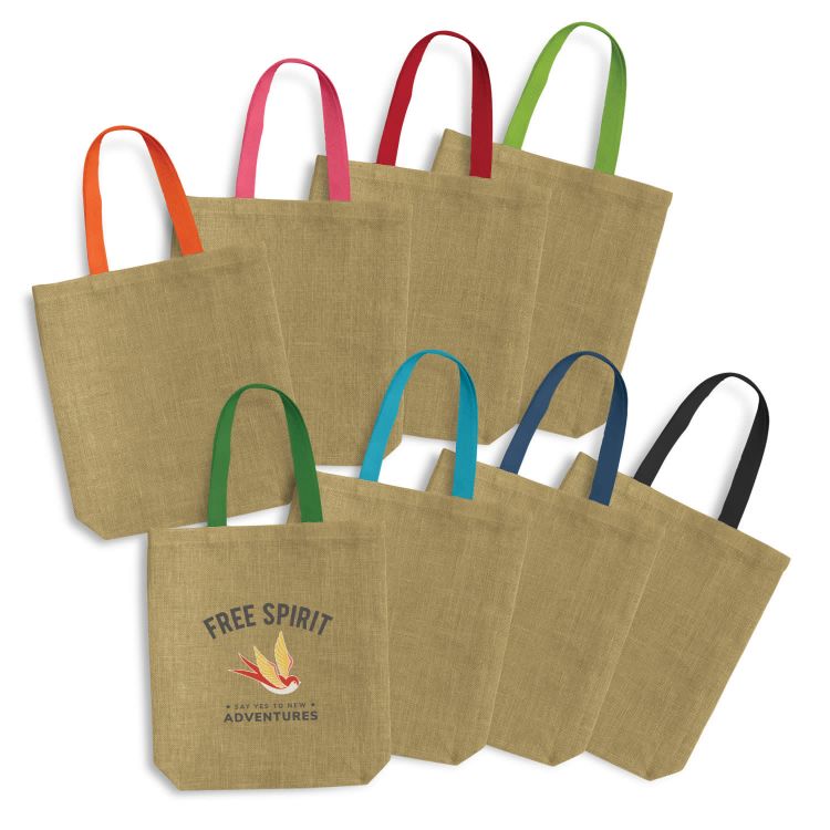 Picture of Thera Jute Tote Bag - Coloured Handles