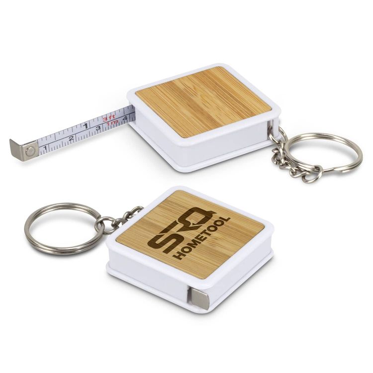 Picture of Bamboo Tape Measure Key Ring