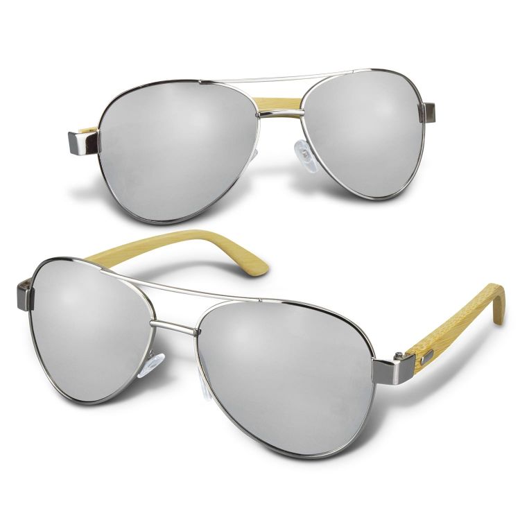 Picture of Aviator Mirror Lens Sunglasses - Bamboo