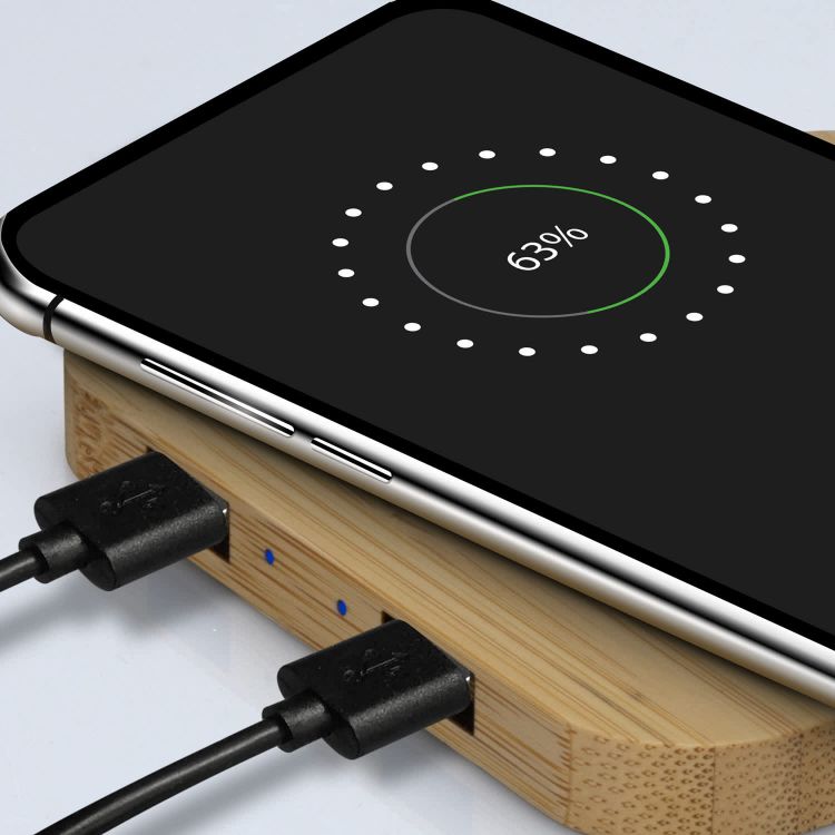 Picture of NATURA Bamboo Wireless Fast Charging Hub